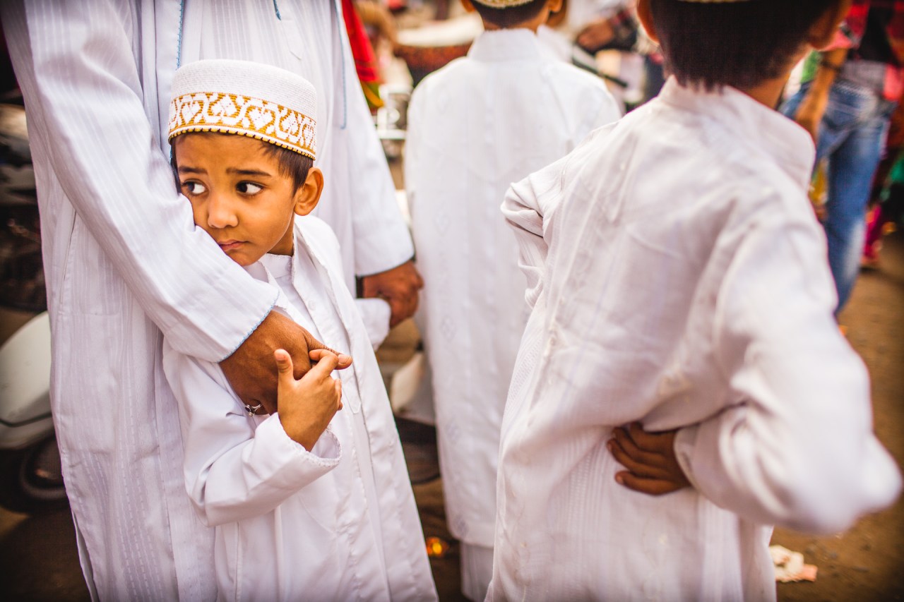 Enjoying being alone. Not happy to be on your own wanting more companionship. Needing more the comfort of the others. Are we all guilty of this idea that we are just going to be here forever? Eid. Jalgaon, Maharashtra, India, 2014.
