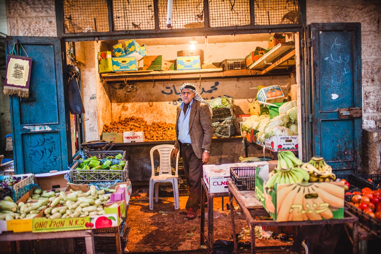 The market in Bethlehem next to the Nativity Church. Bethlehem, Palestine, 2014.