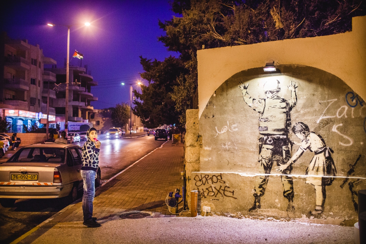 Another Banksy tag. Bethlehem, Palestine, 2014.